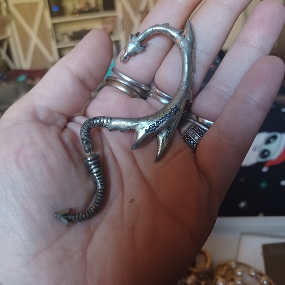 Pewter Dragon Cuff Earring - Picture 2 of 4